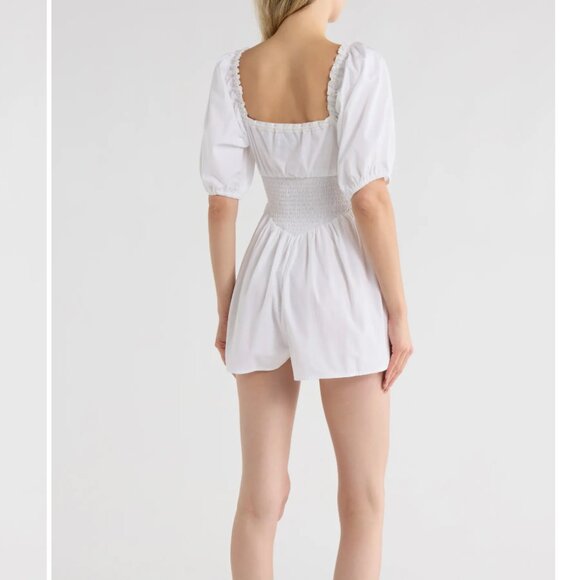 NWT ASOS DESIGN Poplin Smocked Cotton Romper - size 14 - Picture 3 of 7